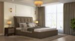 WOODZ MDF King Size Bed Set- Upholstered - Premium Fabric
