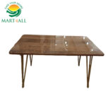 WOODZ - Center Table - UV Sheet - Iron Base - Golden - (2*3)