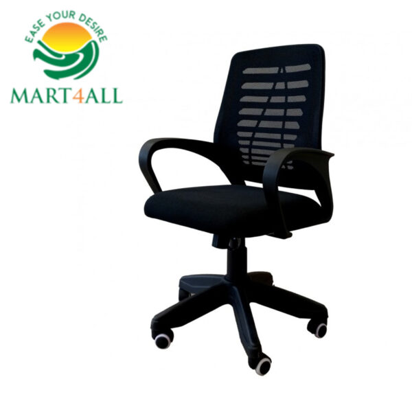 Computer Chair – Full Back - Office Chair – Study Table – Black Hydrolic & Nylon – Imported - Image 1