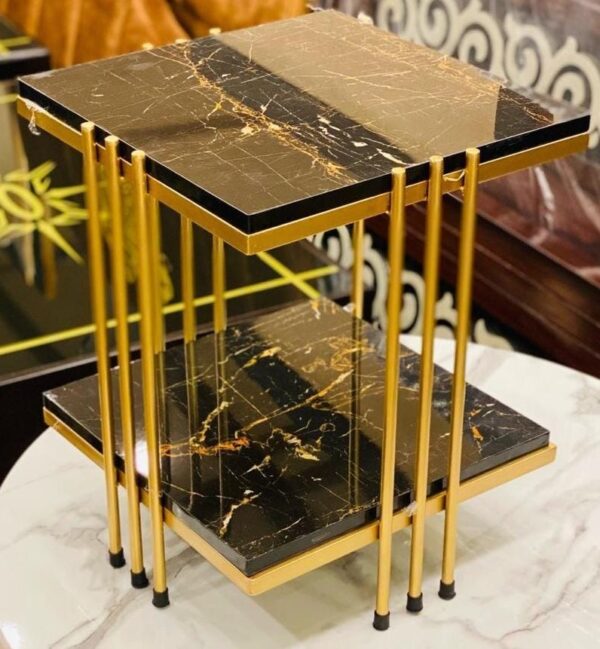 WOODZ – CORNER TABLE- Decor Table – Wrought Iron - Image 1