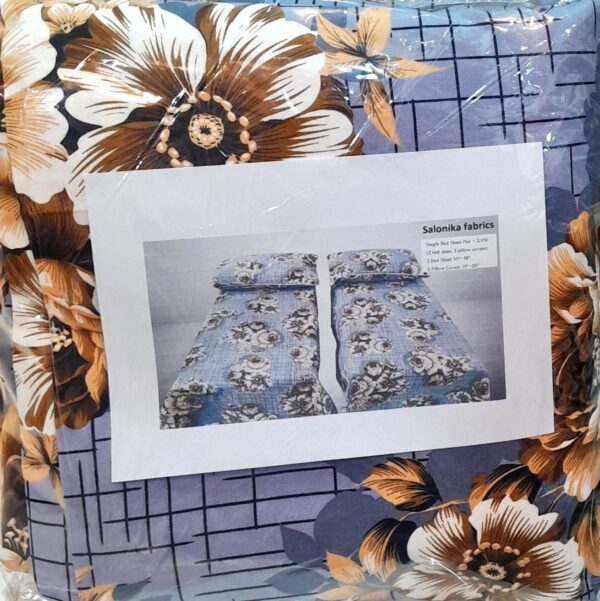 SALONIKA FABRICS Printed Bed Sheet – Cotton – Double – King Size – 92″×92″ - Image 1
