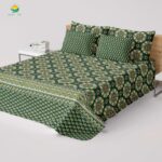Salonika Printed Bed Sheet – Cotton – Double – King Size – 94″×97″