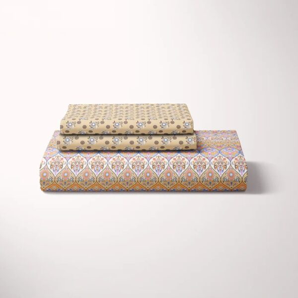 Dynasty Printed Bed Sheet – Cotton – Double – King Size – 94″×98″ - Image 4