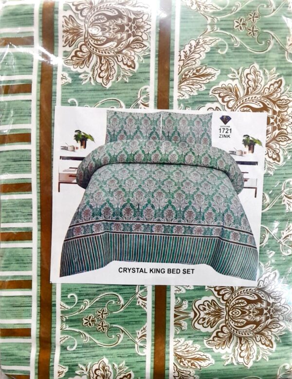CRYSTAL Printed Bed Sheet – Cotton – Double – King Size – 92″×92″ - Image 1
