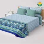 Salonika Printed Bed Sheet – Cotton – Double – King Size – 94″×97″