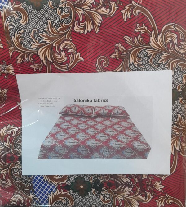 SALONIKA FABRICS Printed Bed Sheet – Cotton – Double – King Size – 92″×92″ - Image 1