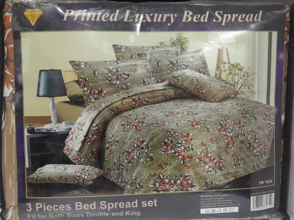 Diamond Luxury Printed Bed Cover – Bed Spread – 3 Pcs Bed Spread Set - Image 1
