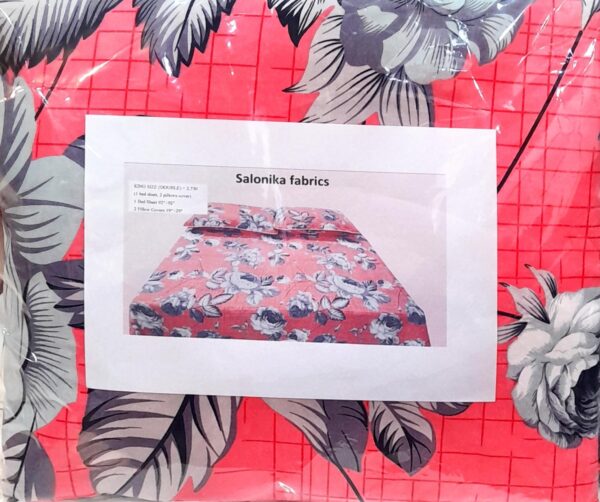 SALONIKA FABRICS Printed Bed Sheet – Cotton – Double – King Size – 92″×92″ - Image 1