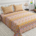 Dynasty Printed Bed Sheet – Cotton – Double – King Size – 94″×98″