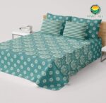 Salonika Printed Bed Sheet – Cotton – Double – King Size – 94″×97″