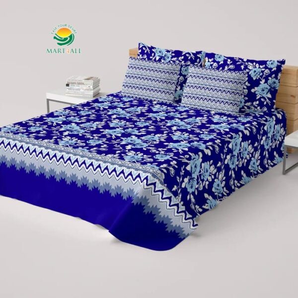 Dynasty Printed Bed Sheet – Cotton – Double – King Size – 94″×98″ - Image 1