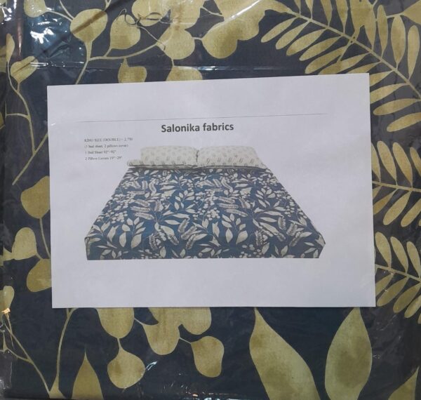 SALONIKA FABRICS Printed Bed Sheet – Cotton – Double – King Size – 92″×92″ - Image 1