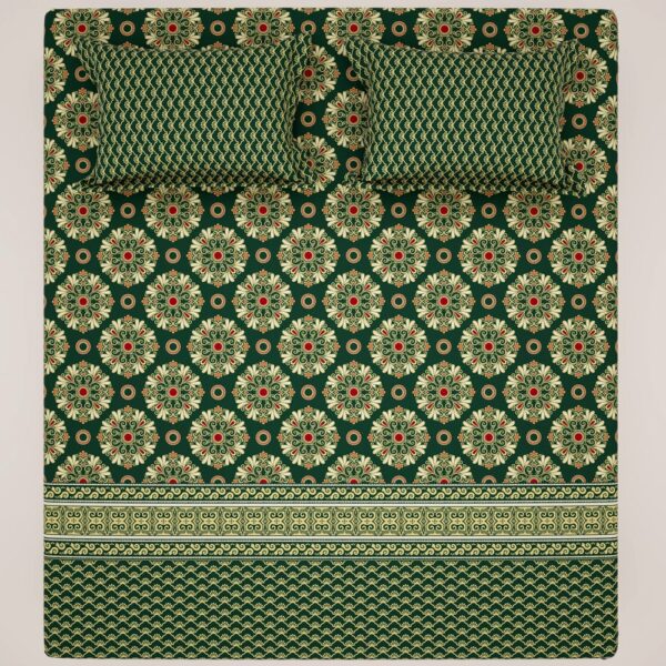 Salonika Printed Bed Sheet – Cotton – Double – King Size – 94″×97″ - Image 8