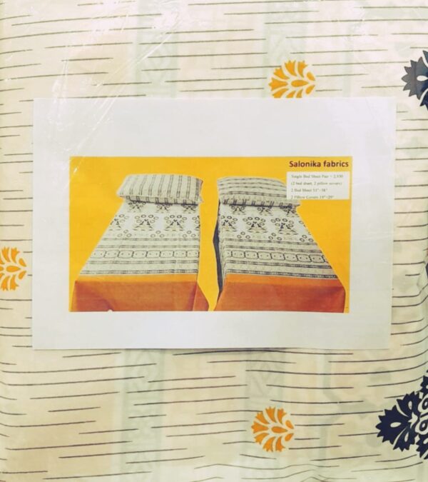 SALONIKA FABRICS Printed Bed Sheet – Cotton – Single – 58″ * 53″ - Image 1