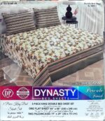 Dynasty Printed Bed Sheet – Cotton – Double – King Size – 94″×98″