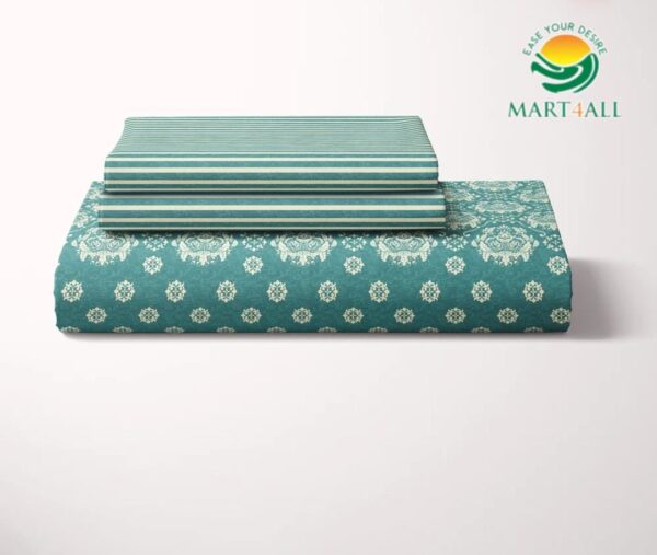 Salonika Printed Bed Sheet – Cotton – Double – King Size – 94″×97″ - Image 4