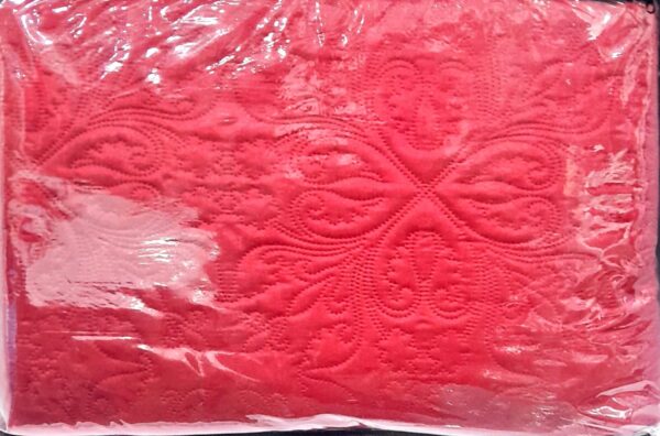 Diamond Luxury 7-Piece Ultrasonic Bedspread Set (Maroon) - Image 2