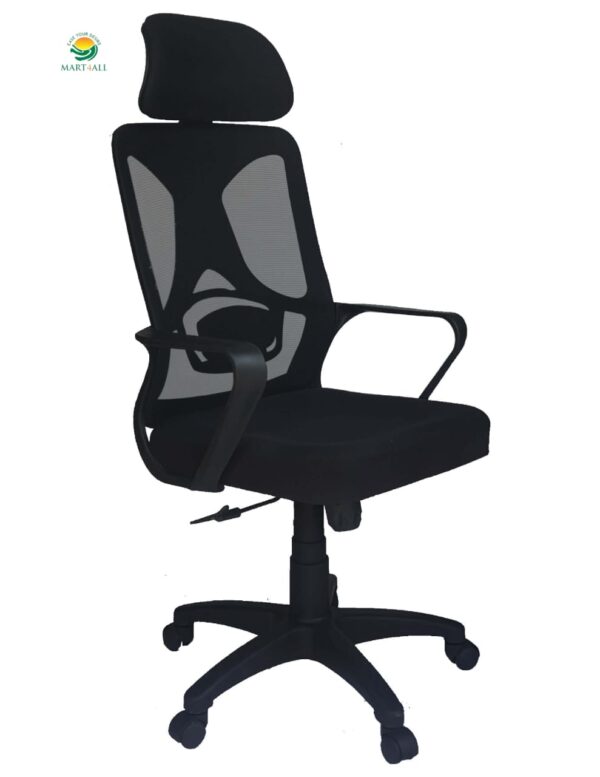 Computer Chair – High Back– Office Chair – Study Chair – Black Hydrolic & Nylon – Imported - Image 1